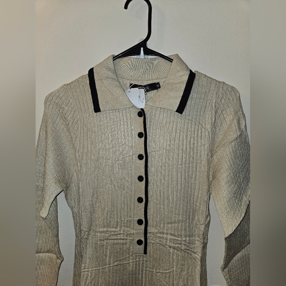 Women's Long Sleeve Sweater Dress - Picture 3 of 8